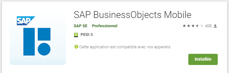 Téléchargez les mises à jour de SAP BO Mobile sur le SAP Store