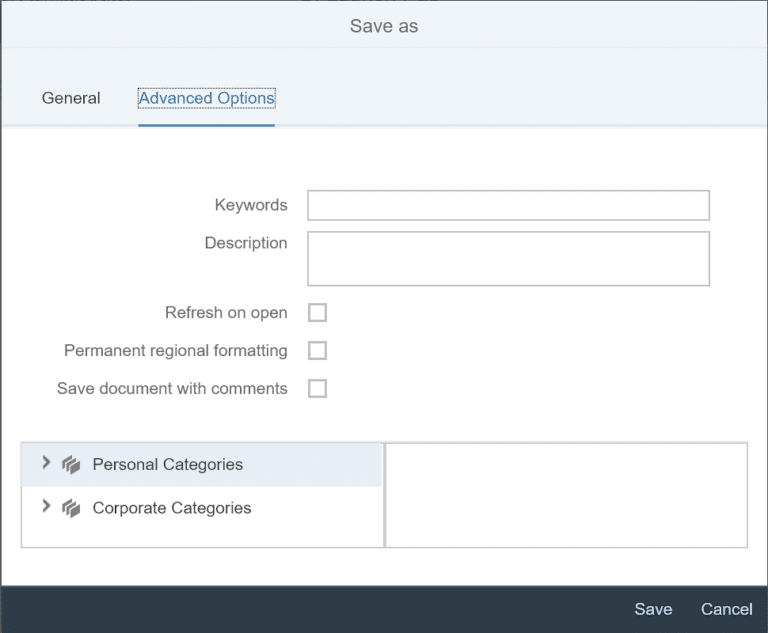 Enregistrer sous est une option avancée