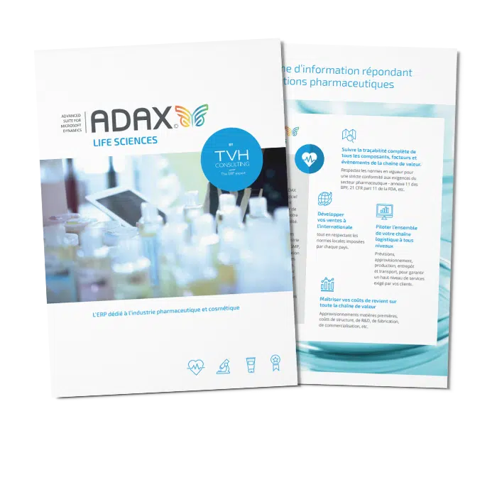 Consultez les fonctionnalités de l'ERP ADAX Life Sciences