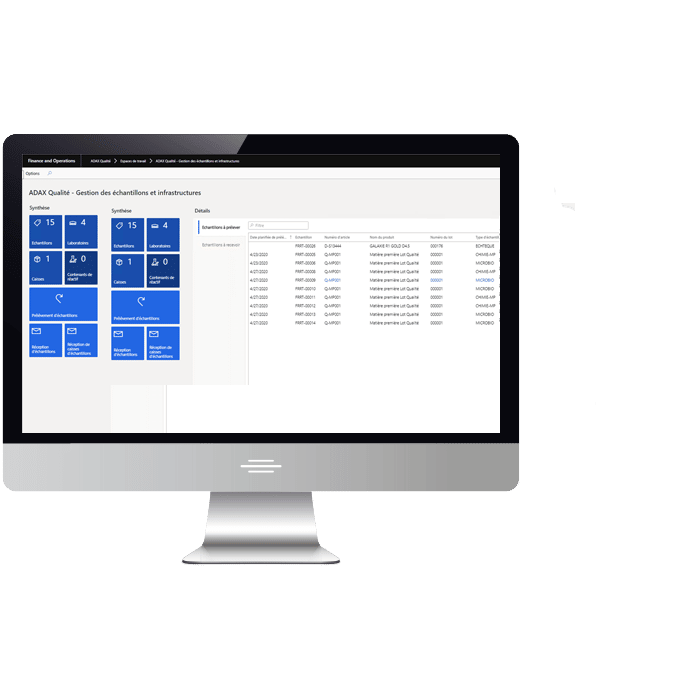 Application ADAX pour la gestion de la qualité